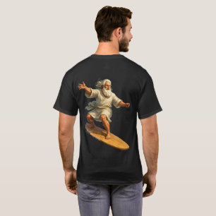 Camiseta Título surfando Moisés arte gráfica bíblica engraç