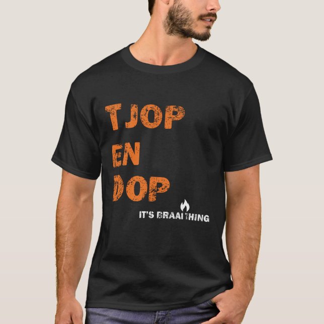 Camiseta Tjop en Dop Braai Design (Frente)