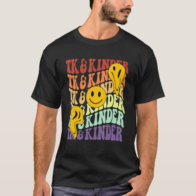 Camiseta TK and Kinder retro smile face Back To School kind (Frente)