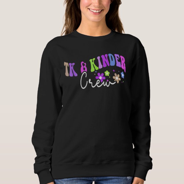 Camiseta TK & Kinder Crew TK Professora Groovy Jardim de In (Frente)