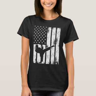 Camiseta TKD EUA Bandeira Americana Vintage Esportes Taek P