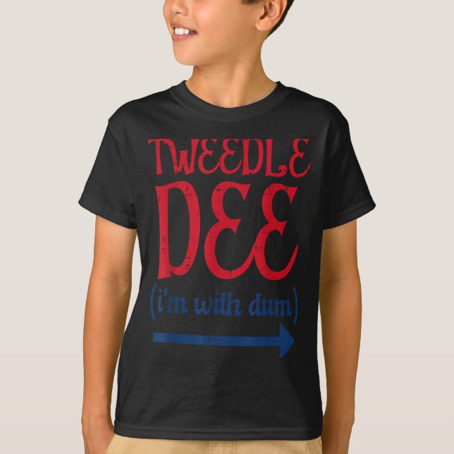 Camiseta Tle Dee Com Dum Fantasia De Halloween Combinando R (Frente)