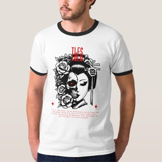Camiseta TLES Kabuki com design de Camisa-T do Caveira (Frente)