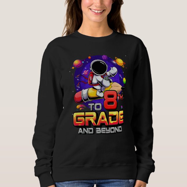 Camiseta To 8th Grade And Beyond Astronaut Back To School 8 (Frente)