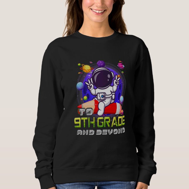 Camiseta To 9th Grade And Beyond Astronaut Back To School B (Frente)