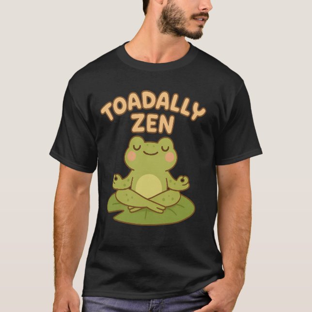 Camiseta Toadny Engraçado Sapo Meditando Mindfulnes (Frente)