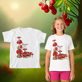 Camiseta Toadstool Red Berry Garden Greenery Magic Mushroom