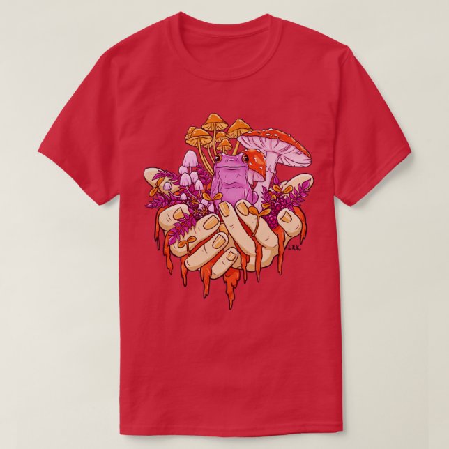 Camiseta Toadstool Sapphphic Sapo Cogumelo Saboroso (Frente do Design)
