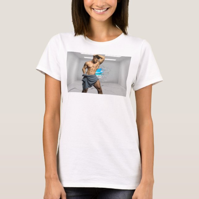 Camiseta Toalha de Homem de SlipperyJoe quebrada parede bra (Frente)