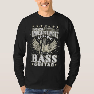 Camiseta Toca Baixo Pai Velho Homem Baixo Guitarra Baixo El