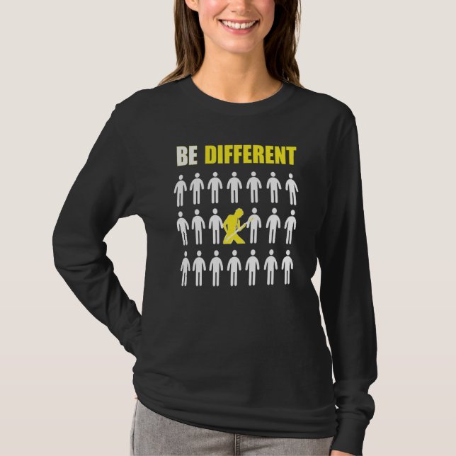 Camiseta Toca Baixo Seja Diferente Inspiração (Frente)
