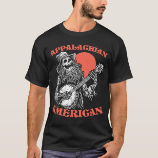 Camiseta Toca banjo esqueleto americano dos Apalaches Blueg