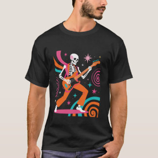 Camiseta Toca Contrabaixo Esqueleto Retro u2013 Funky Jazz