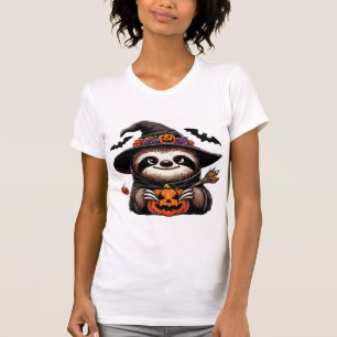 Camiseta Toca de Bruxa de Preguiça Assustadora de Halloween