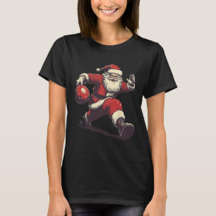 Camiseta Toca de Papai Noel engraçado jogador de boliche Na