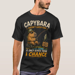 Camiseta Toca de Pesca Engraçada Capivara