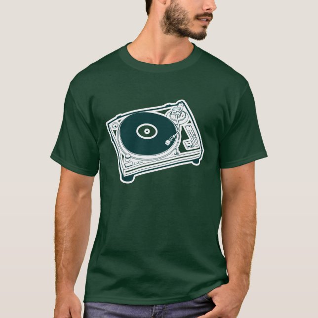 Camiseta Toca-discos Analógico Vintage (Frente)