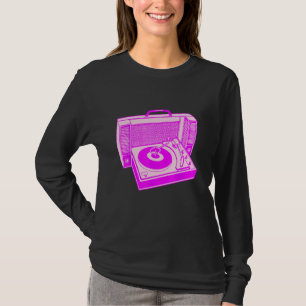 Camiseta Toca-discos DJ Vinil Música Radio Vintage dos Anos