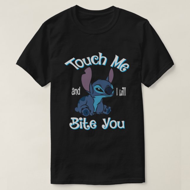 Camiseta Toca-Me E Eu Mordo-Te (Frente do Design)