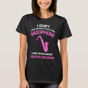 Camiseta Toca saxofone alto mulheres juventude Jazz Saxofon