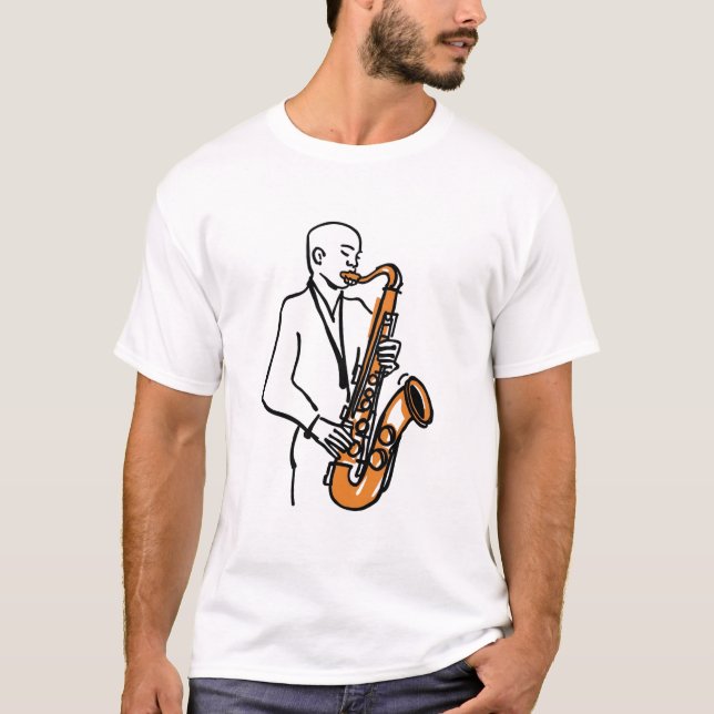Camiseta Toca Saxofone – Amante da Música (Frente)