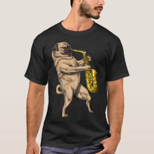 Camiseta Toca Saxofone Pug