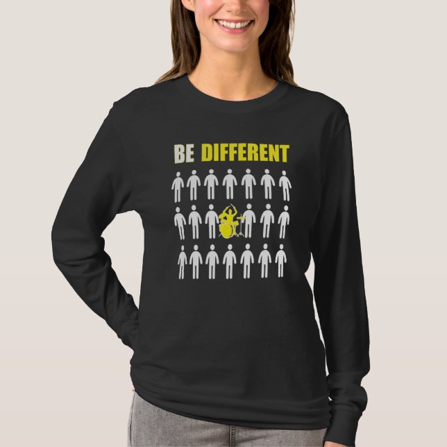Camiseta Toca-Tambores Seja Diferente Inspiração (Frente)