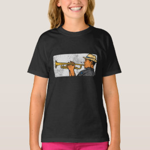 Camiseta Toca Trompete Trompete Retro Música Jazz