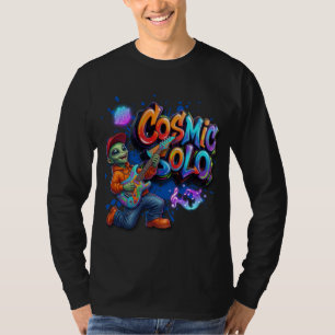 Camiseta Toca Violão Alien Solo Cósmico Arte de Música Espa