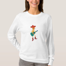 Camiseta Toca violão esqueleto festivo