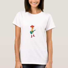 Camiseta Toca violão esqueleto festivo
