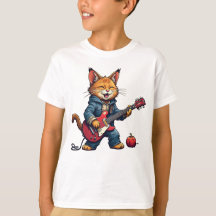 Toca violão gato laranja