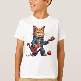 Camiseta Toca violão gato laranja