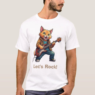 Camiseta Toca violão gato laranja