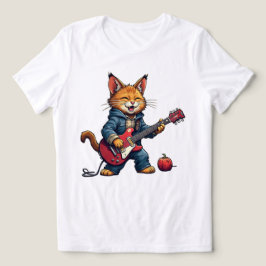 Camiseta Toca violão gato laranja