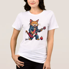 Camiseta Toca violão gato laranja