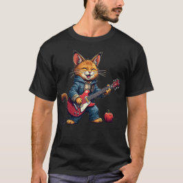 Camiseta Toca violão gato laranja