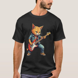 Camiseta Toca violão gato laranja