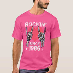 Camiseta Tocado desde 1986 Rock&Roll Aniversário Retro Rock