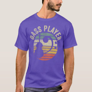 Camiseta Tocador de Baixo Guitarra Clef Baixo Antigo Presen
