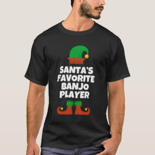 Camiseta Tocador de Banjo Favorito do Papai Noel Presente D