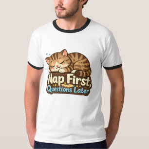 Camiseta Tocador de Gato Fofo Primeiro Soneca Perg