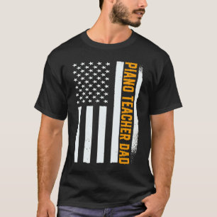Camiseta Tocador de Piano Patriótico Pianista Professor de 
