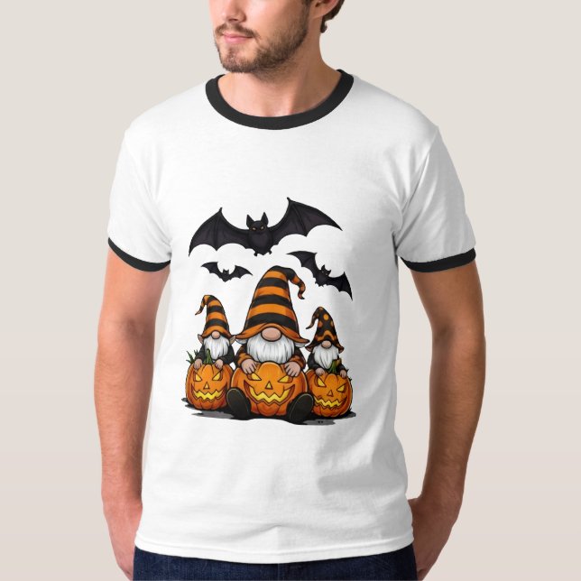 Camiseta Tocador de Sino de Gnomo de Halloween (Frente)