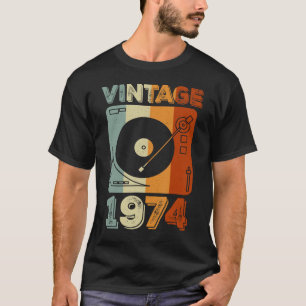 Camiseta Tocador de Vinil Vintage de 1974 Meninos de 50 Ano