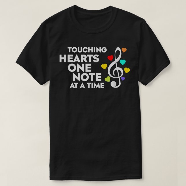 Camiseta Tocando Corações Uma Nota de Cada Vez Roupas (Frente do Design)