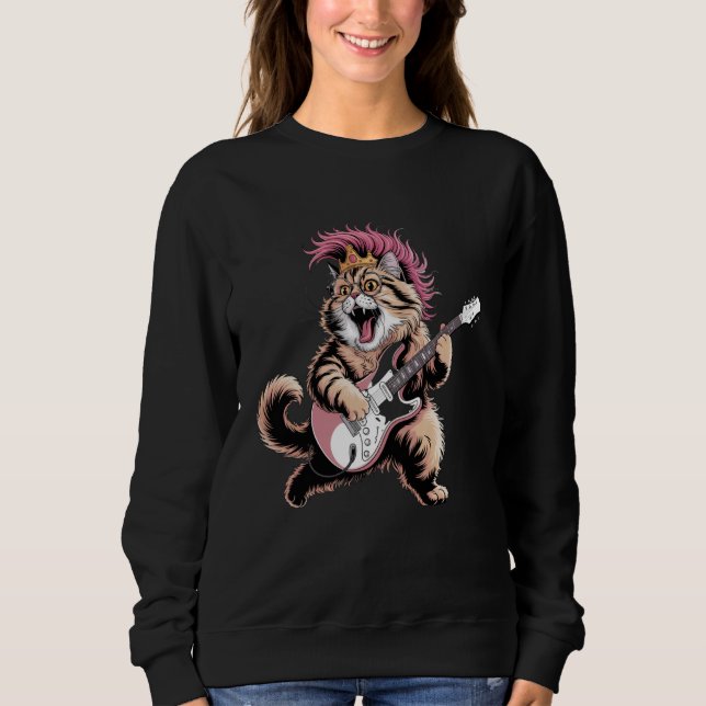 Camiseta Tocando Guitarra Rock Star Rock and Roll Retro Pri (Frente)