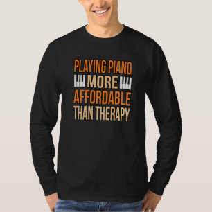 Camiseta Tocando Piano Terapia Música Tocador Professor Mús