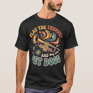 Camiseta Tocar a Trombeta e Acariciar Cães Banda Marcial de