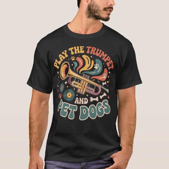 Camiseta Tocar a Trombeta e Acariciar Cães Banda Marcial de (Frente)